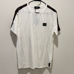 Fendi White T-Shirt with Black Accents
